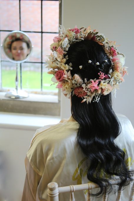 Wedding Hair with Floral Headpiece